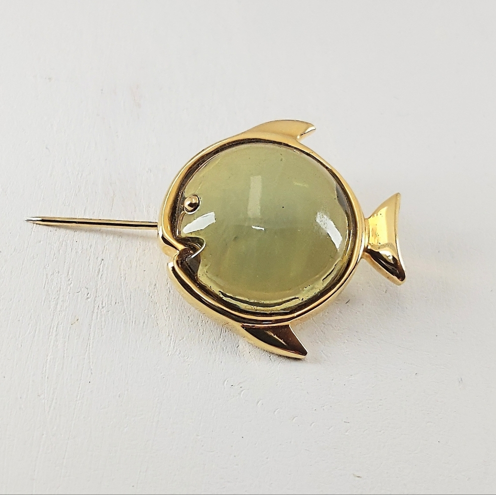 Ann Klein lucite fish brooch